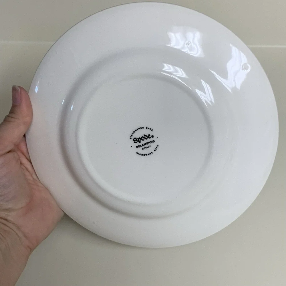 3 Spode Delamere Brown Earthenware Salad Plate England Imperial Flower Rim 7 7/8